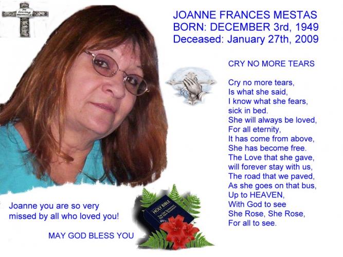 Joanne's memorial prayer
